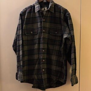 Vintage Field & Stream Green Plaid Shirt XL Tall